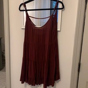 Burgundy slip dress